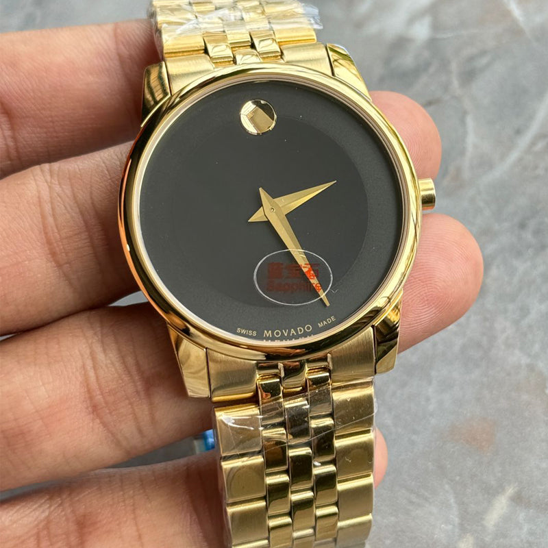 Movado Museum Classic 40mm Men's Gold Black Dial Stainless Steel Watch